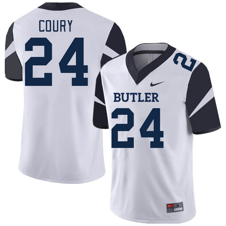 Men-Youth #24 Patrick Coury Butler Bulldogs 2023 College Football Jerseys Stitched-White